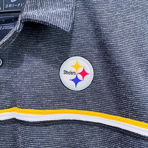 Pittsburgh Steelers Nike On Field Performance Polo Gray Dri Fit NFL Mens Medium - Picture 3 of 8